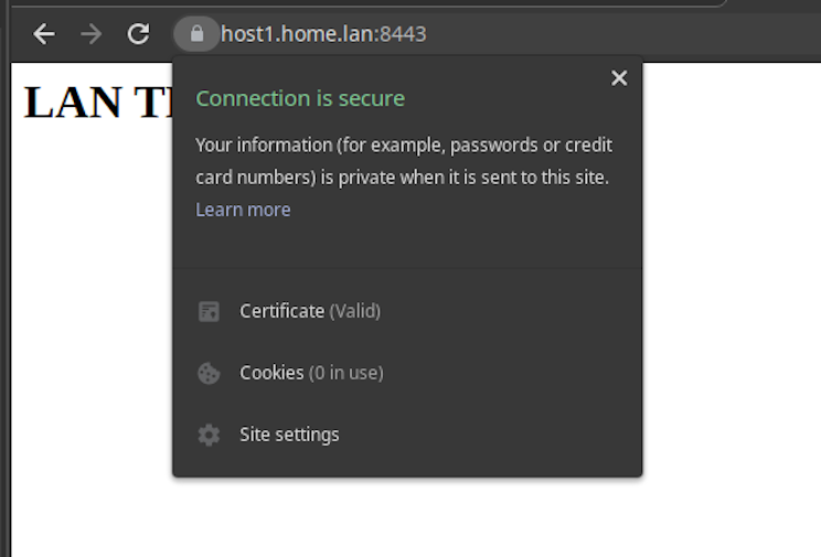 A valid local TLS certificate